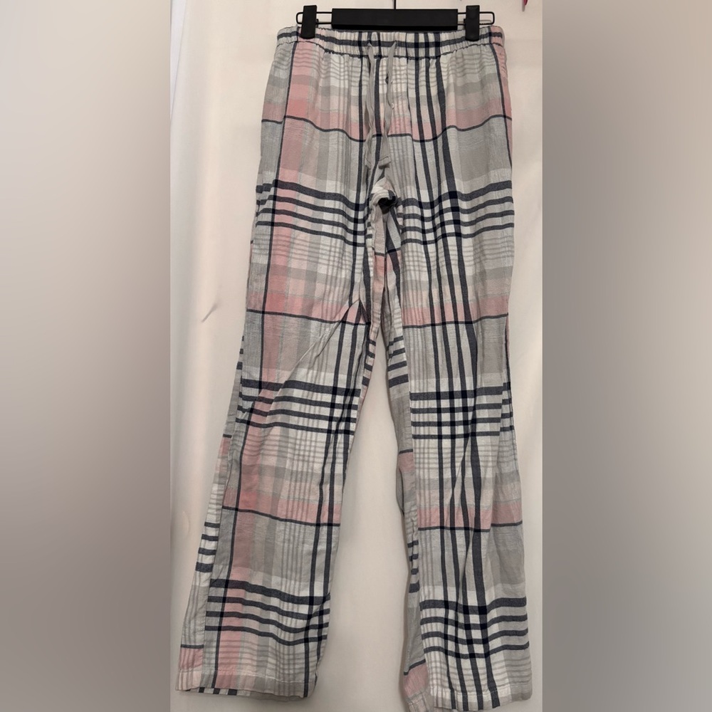 Stars Above Pink and Gray Plaid Pajama Pants